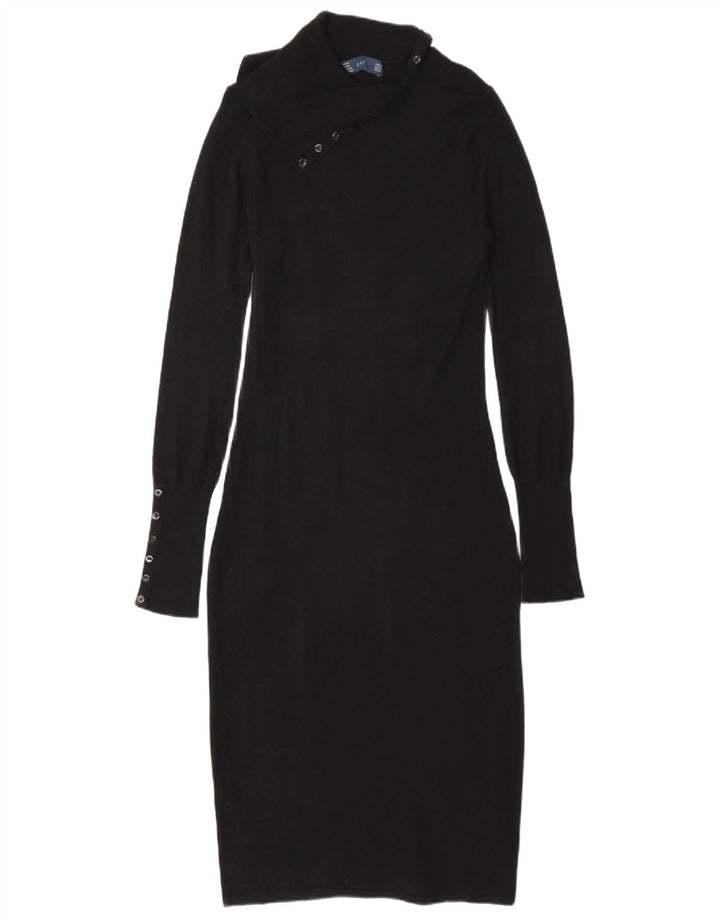Vestido bodycon feminino Zara Reino Unido 14 médio preto rayon