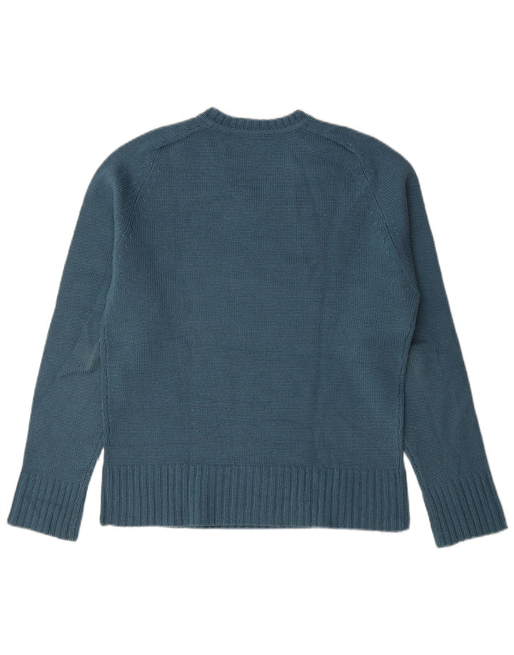 Suéter masculino Zara com decote em V grande acrílico azul