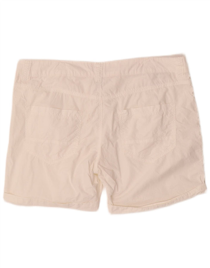 Shorts casuais femininos BENETTON UK 14 grandes W38 algodão branco