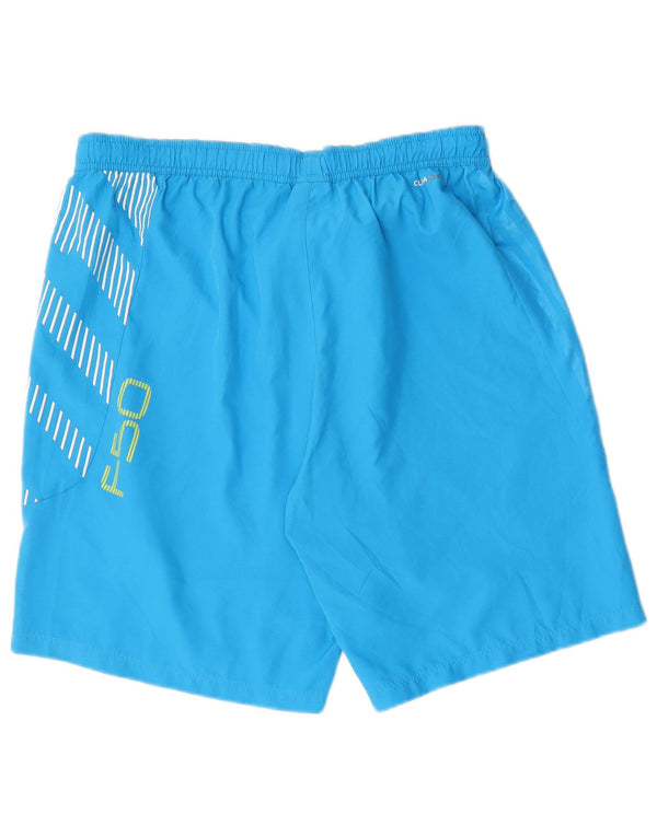 ADIDAS Mens Climalite Graphic Sport Shorts XL  Blue Geometric Polyester
