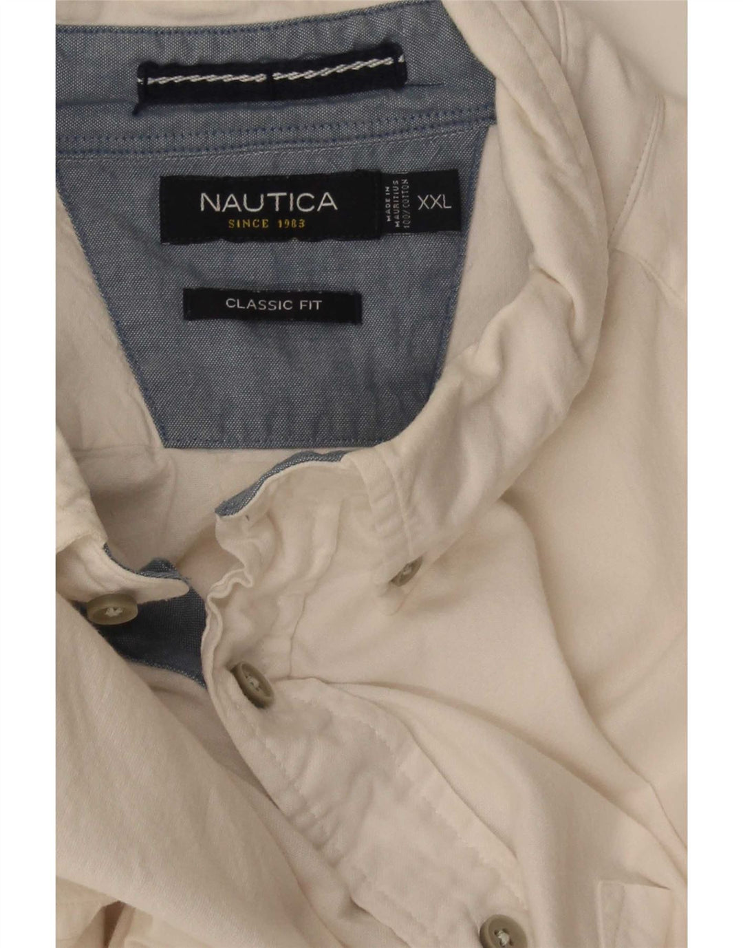 Camisa masculina Nautica Classic Fit 2XL algodão branco