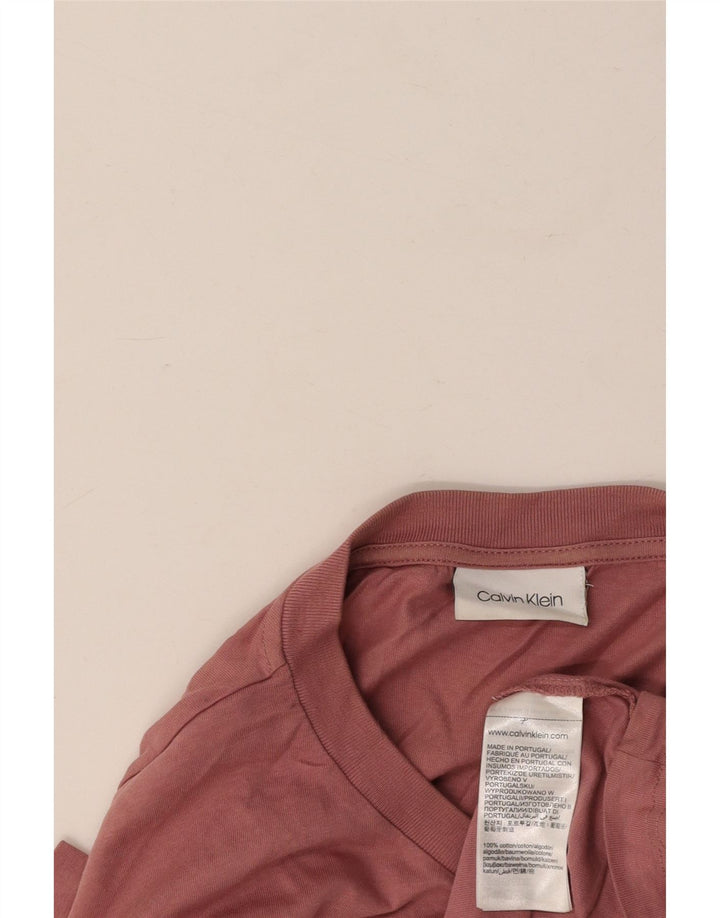 Camiseta feminina CALVIN KLEIN com estampa gráfica UK 18 XL algodão rosa