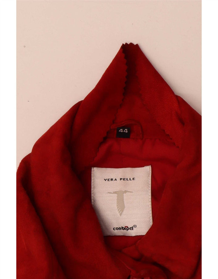 Camisa feminina de camurça Conbipel IT 44 couro vermelho médio