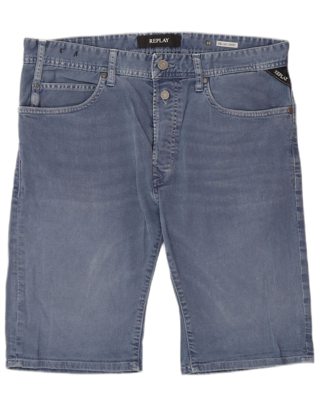 Shorts jeans masculino REPLAY W32 algodão azul médio