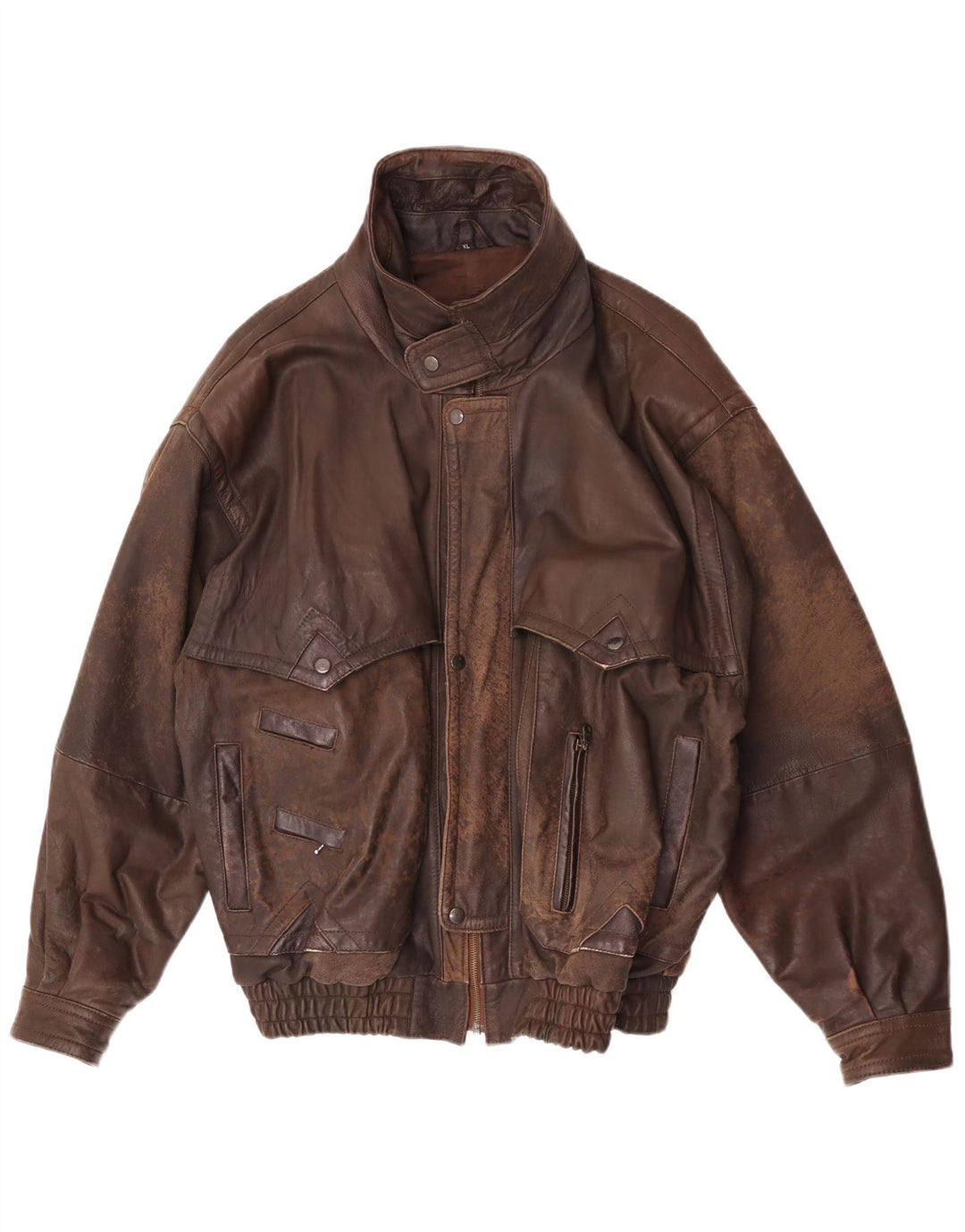 Jaqueta de couro masculina vintage UK 42 XL marrom