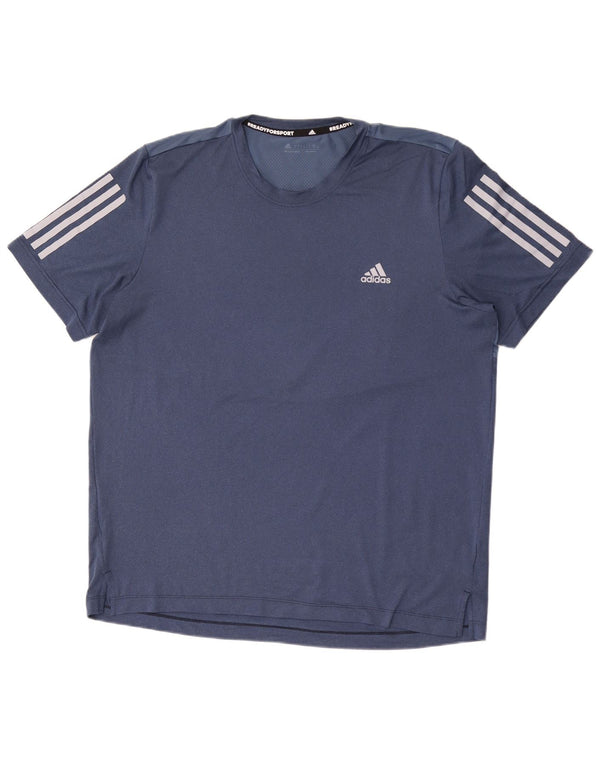 Adidas Mens Aeroready Camiseta Top Grande Azul