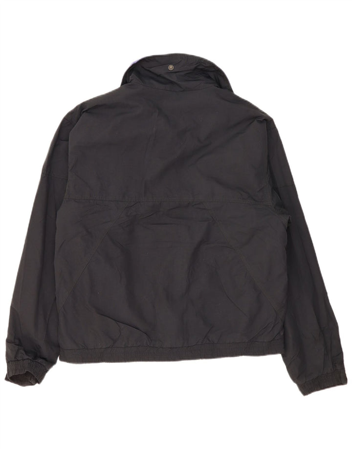 Jaqueta corta-vento masculina Eddie Bauer UK 36 pequena preta nylon