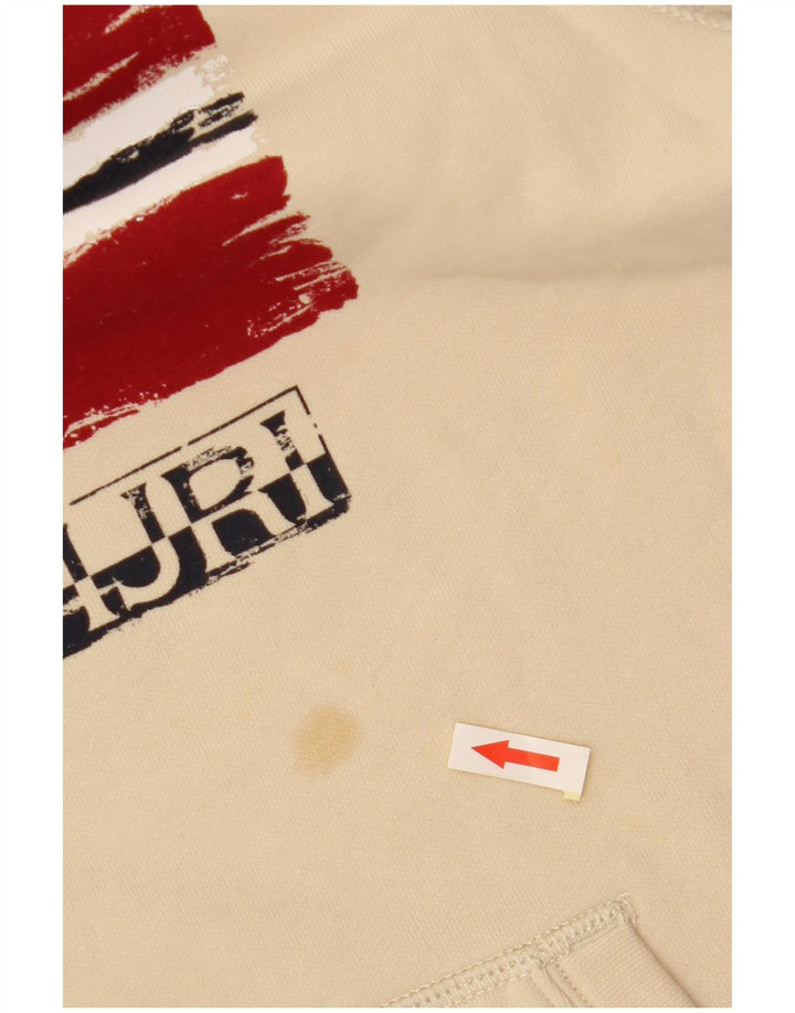 NAPAPIJRI Suéter gráfico com capuz para meninos 13-14 anos algodão bege