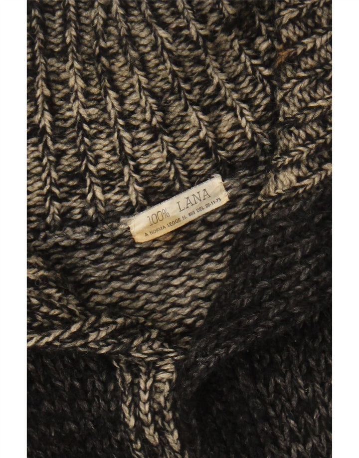 Lã manchada preta média masculina vintage