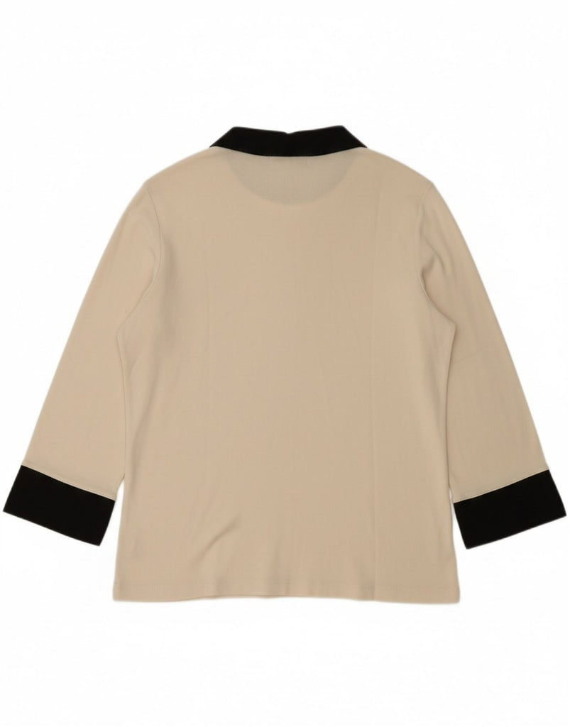 RALPH LAUREN Womens 3/4 Sleeve Polo Shirt UK 16 Large Off White Cotton Vintage Ralph Lauren and Second-Hand Ralph Lauren from Messina Hembry 