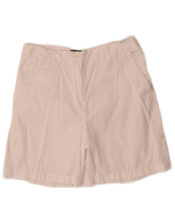Shorts chino feminino Marks & Spencer Reino Unido 12 médio W30 algodão branco