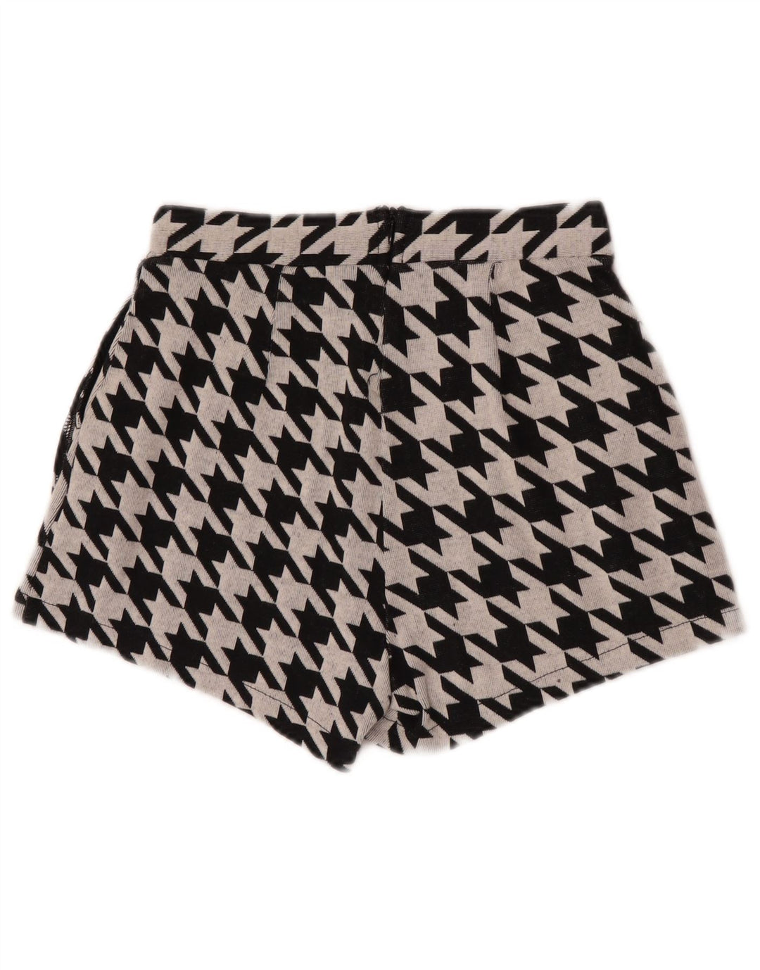 Zara Womens Trafaluc Shorts Casual Pequeno W26 Preto Houndstooth