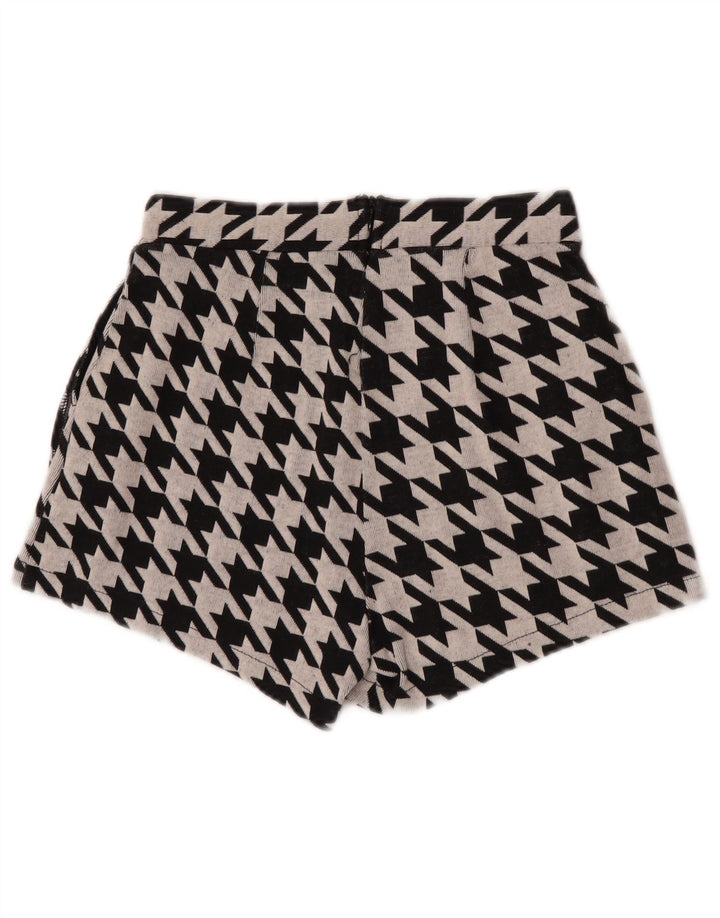 Zara Womens Trafaluc Shorts Casual Pequeno W26 Preto Houndstooth