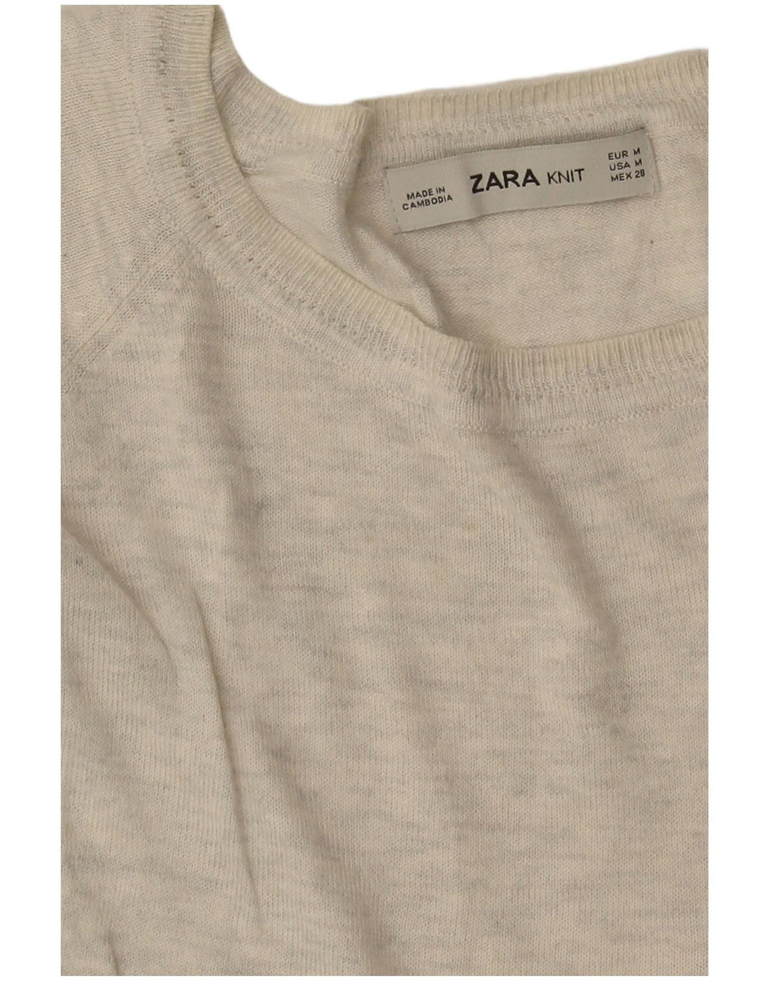 Suéter feminino Zara com gola canoa UK 14 cinza médio