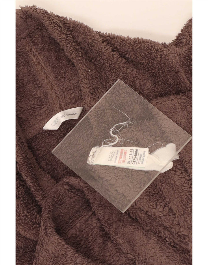 Suéter de lã feminino Marks & Spencer Reino Unido 16/18 grande poliéster marrom