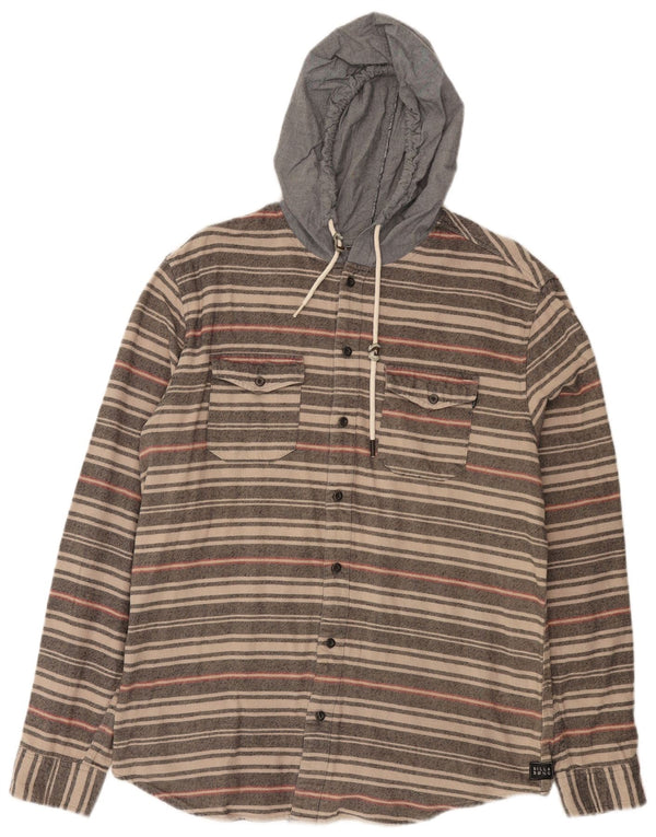 Camisa masculina com capuz Billabong grande algodão listrado bege