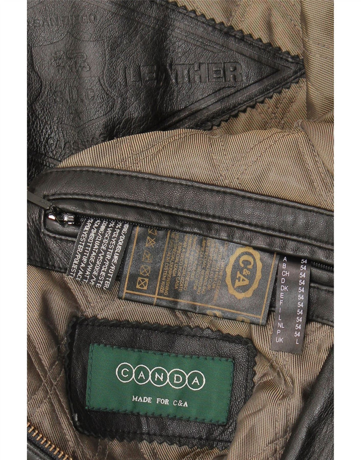Jaqueta de couro masculina Canda Reino Unido 40 grande couro preto