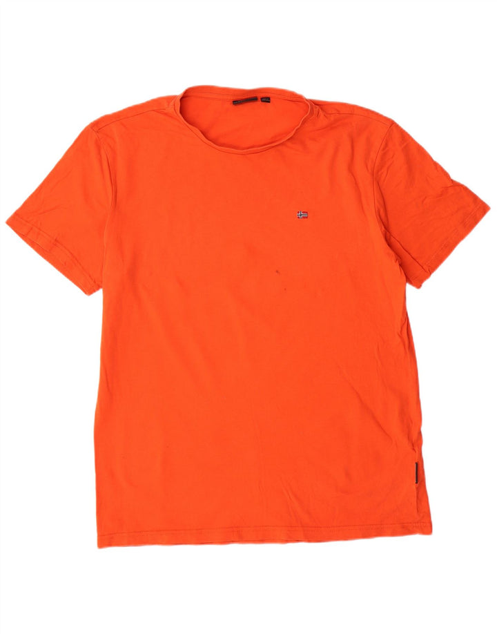 Camiseta masculina NAPAPIJRI grande algodão laranja