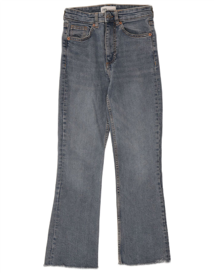 Zara Calça jeans feminina larga EU 34 2XS W24 L25 Azul