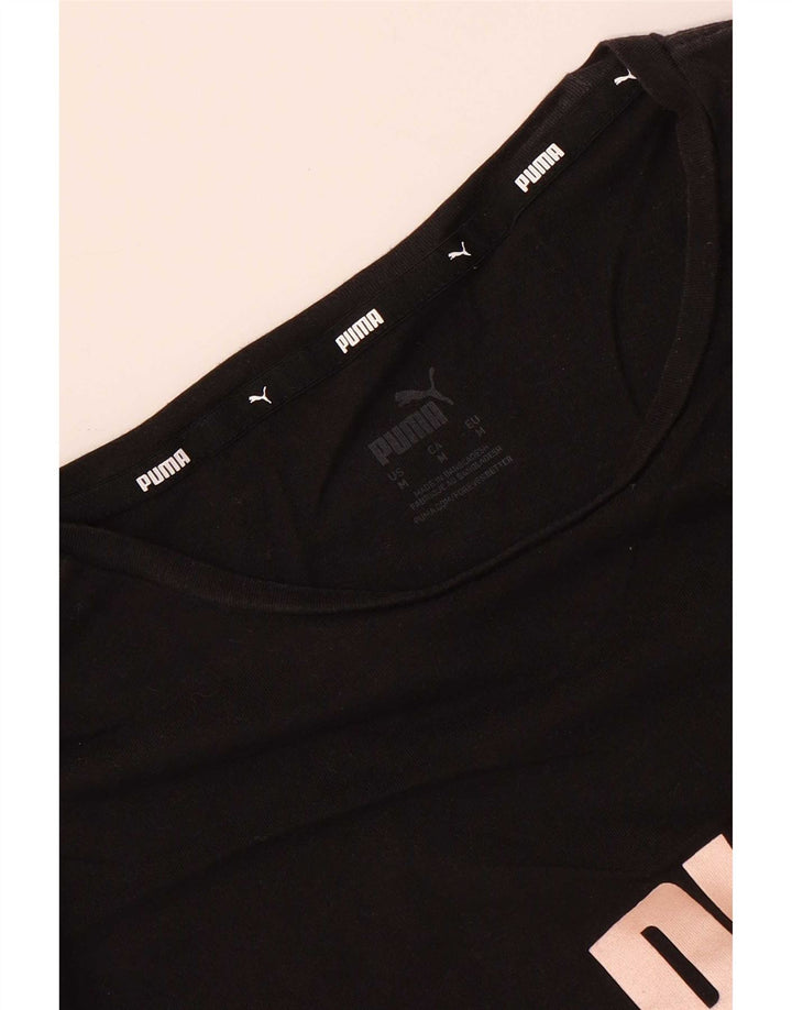 Camiseta feminina Puma Crop Graphic Top UK 14 Médio Preto