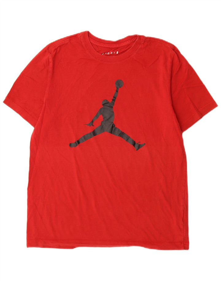 Camiseta Jordan masculina gráfica Top médio algodão vermelho