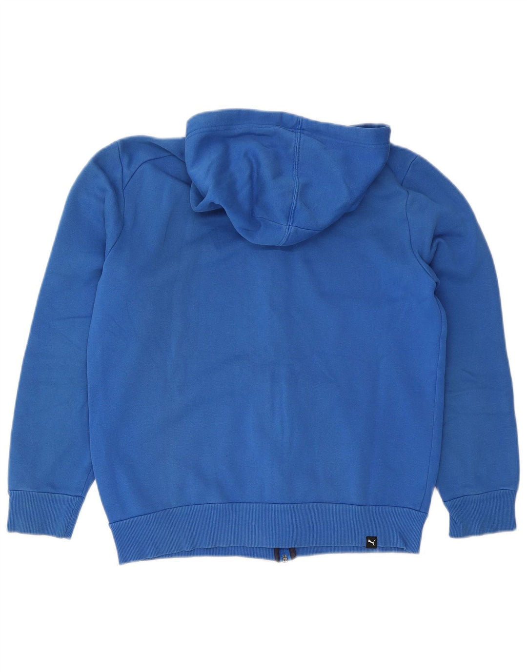 Suéter masculino Puma com capuz e zíper gráfico pequeno azul algodão