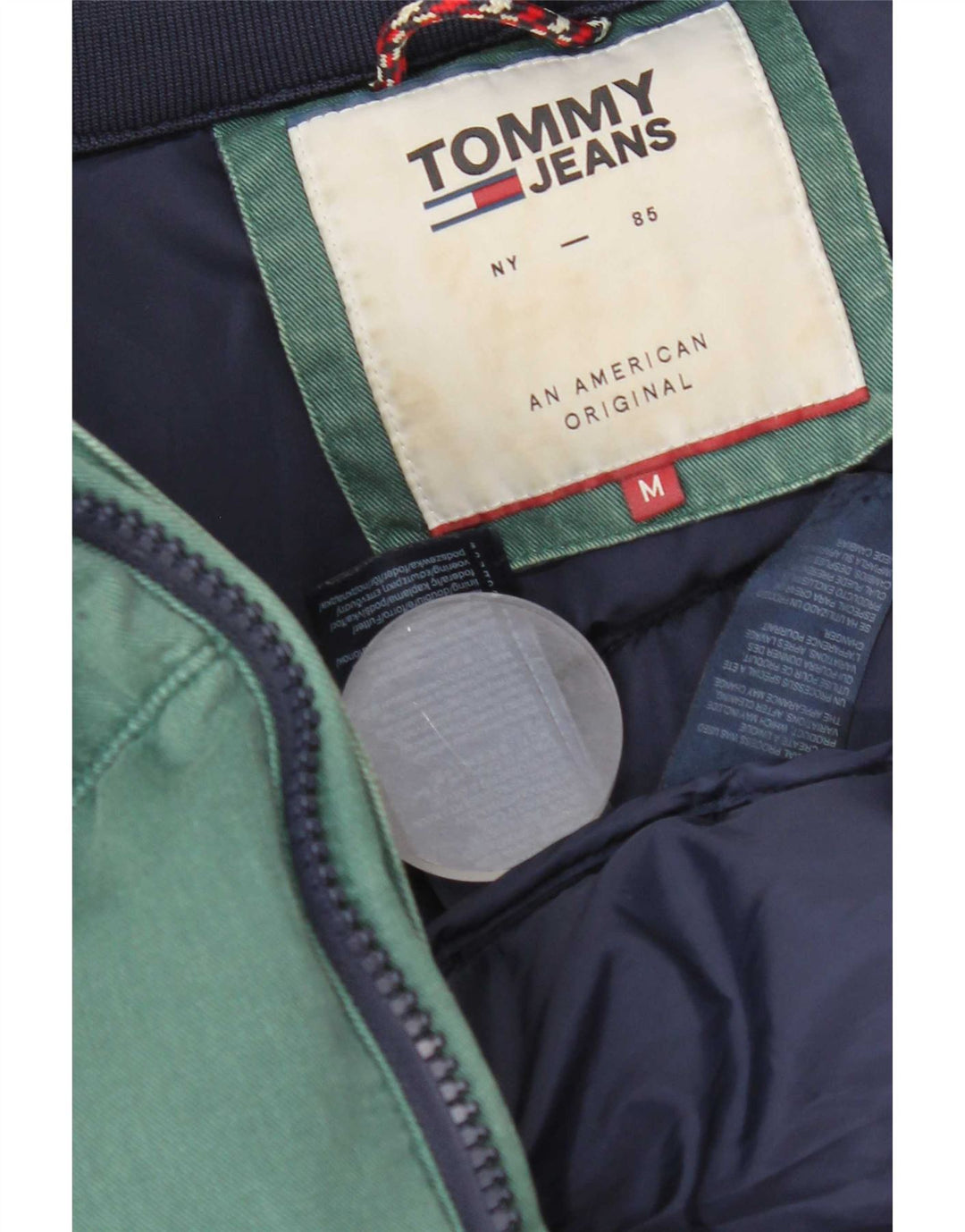 Jaqueta acolchoada masculina Tommy Hilfiger Reino Unido 38 algodão verde médio