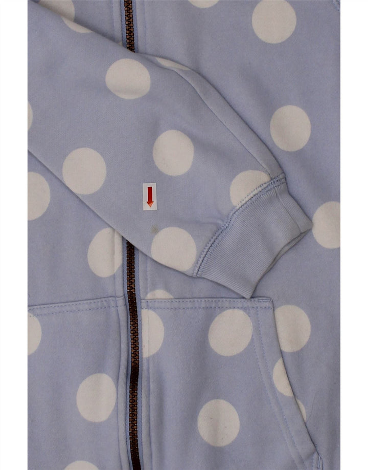 JOULES Girls Zip Hoodie Sweater 11-12 Years Blue Polka Dot Cotton Vintage Joules and Second-Hand Joules from Messina Hembry 