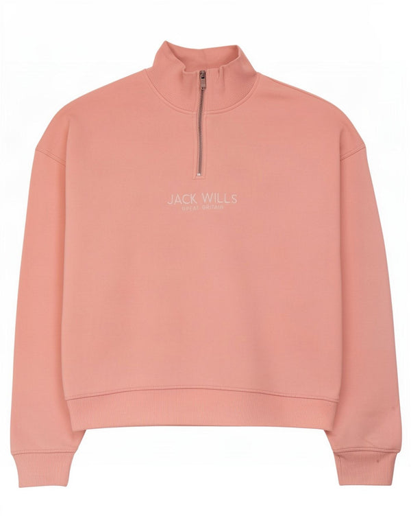 Jack Wills moletom feminino oversized com estampa gráfica Reino Unido 12 rosa médio