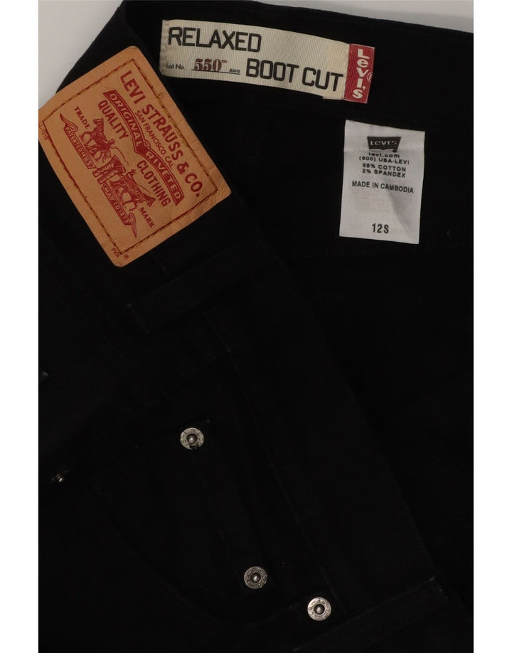 Calça Jeans Levis Feminina 550 Relaxed Fit Bootcut EUA 12 Grande W34 L29 Preta