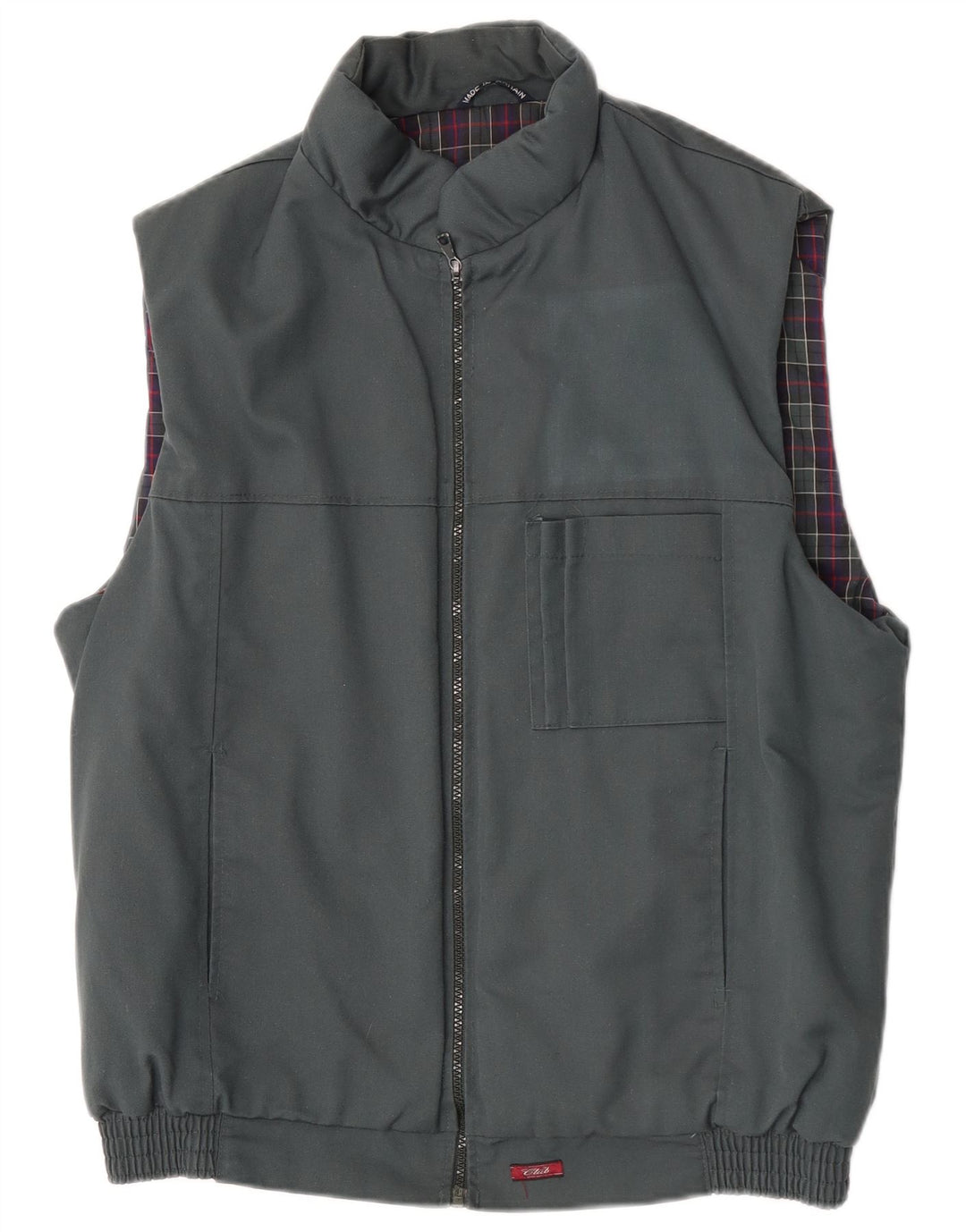 Colete masculino vintage UK 38 poliéster cinza médio