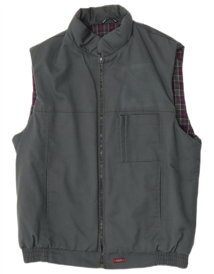 Colete masculino vintage UK 38 poliéster cinza médio