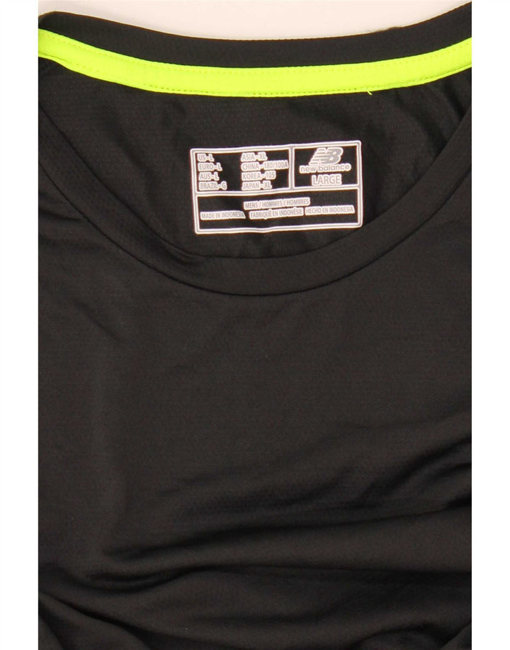 Top masculino New Balance manga comprida grande bloco colorido preto