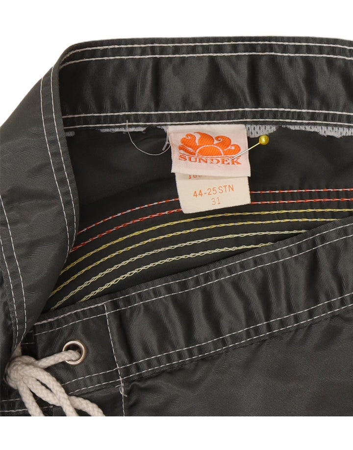 Sundek Mens Natação Shorts Médio Cinza Colourblock Nylon