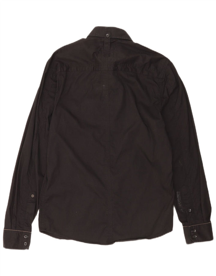 Camisa masculina Jack & Jones de algodão preto médio