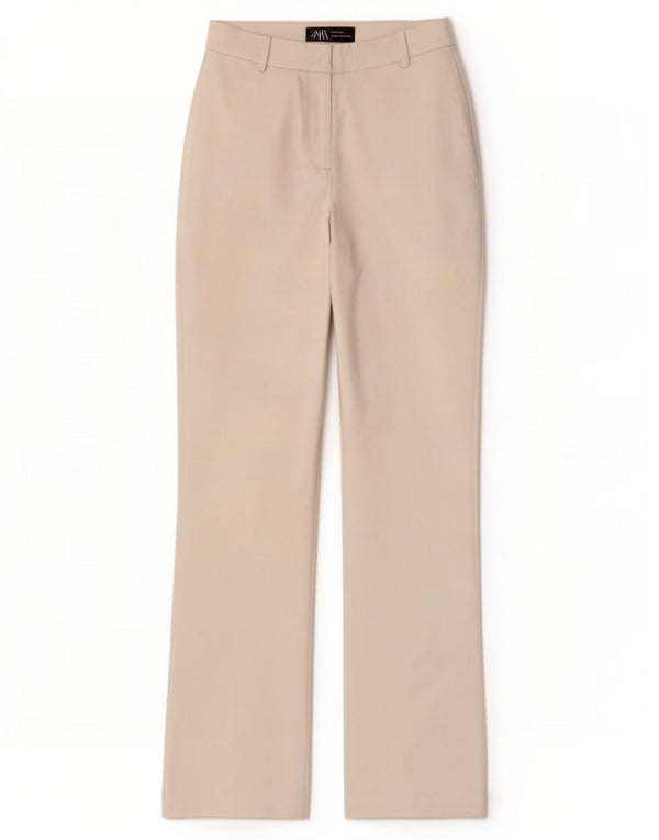 Zara Calça feminina casual cintura alta bootcut XS W24 L31 branca