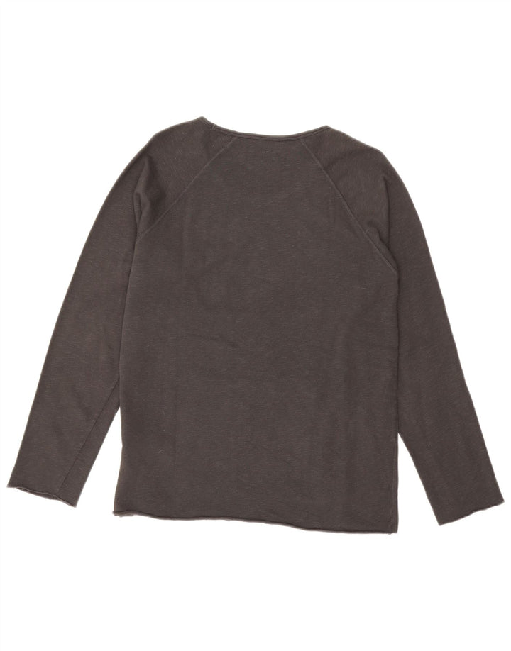 Suéter gráfico feminino ZARA UK 14 algodão cinza médio