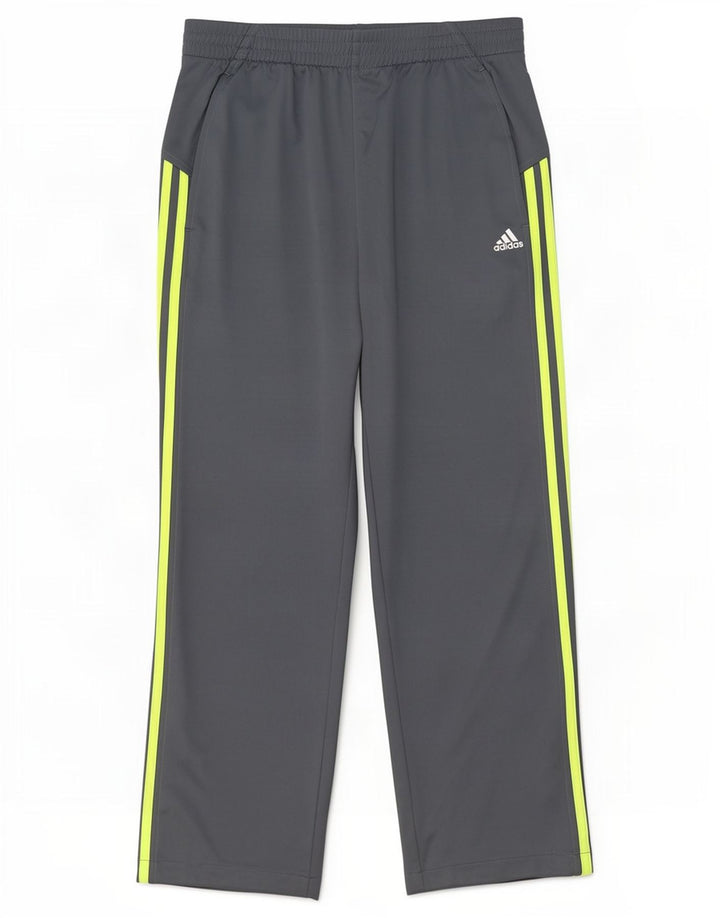 Calça de treino feminina Adidas UK 14/16 grande cinza poliéster