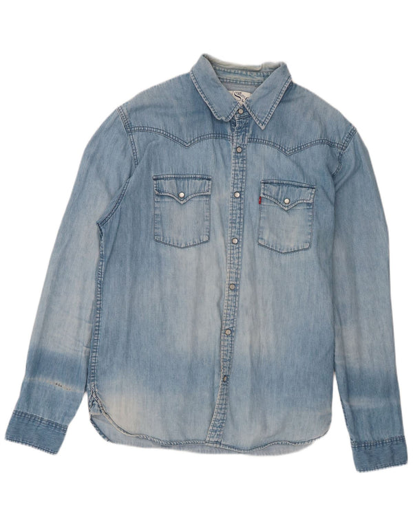 Camisa jeans masculina Levi's XL azul algodão