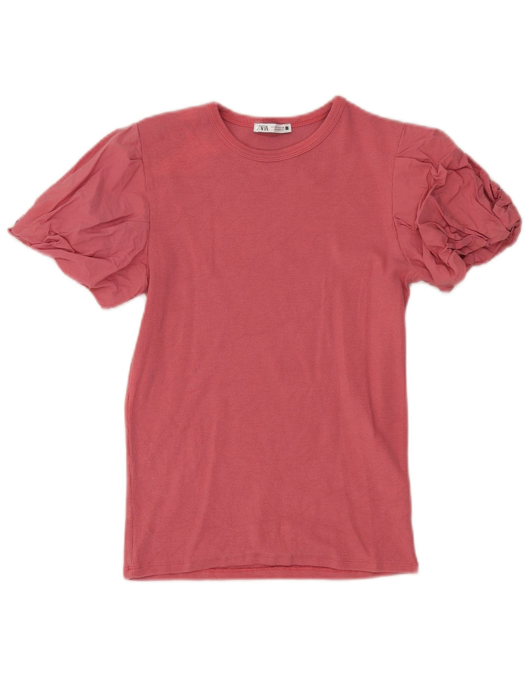 Blusa feminina Zara UK 12 algodão rosa médio