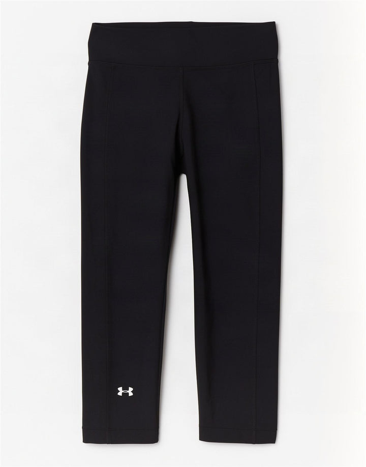 Under Armour Womens Heat Gear Capri Leggings UK 8 Pequeno Poliéster Preto