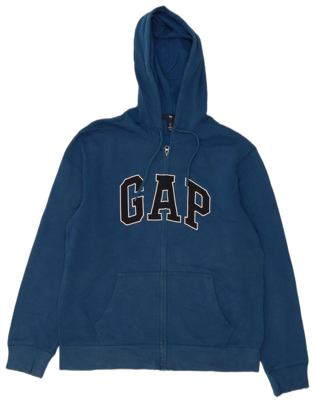 Suéter masculino Gap com capuz e zíper gráfico grande algodão azul
