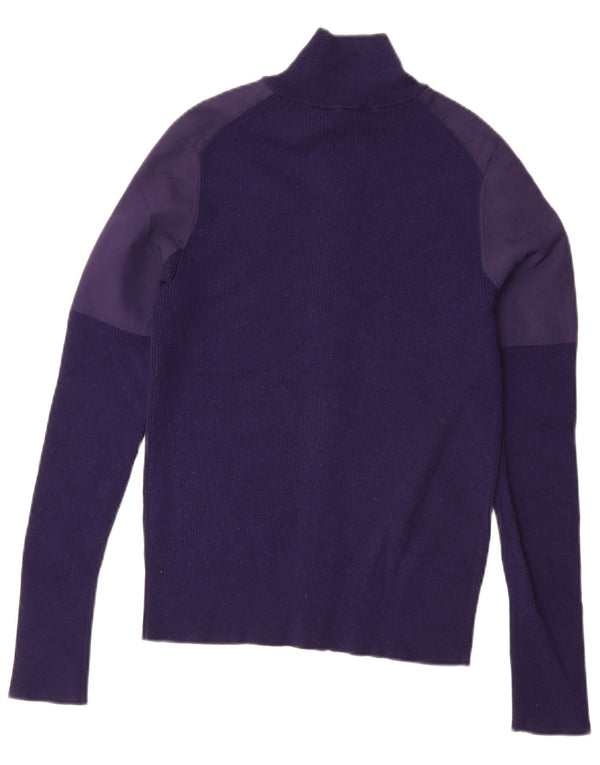 Suéter cardigã masculino Cos pequeno bloco colorido azul marinho