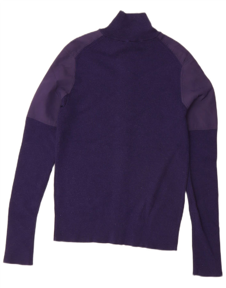 Suéter cardigã masculino Cos pequeno bloco colorido azul marinho