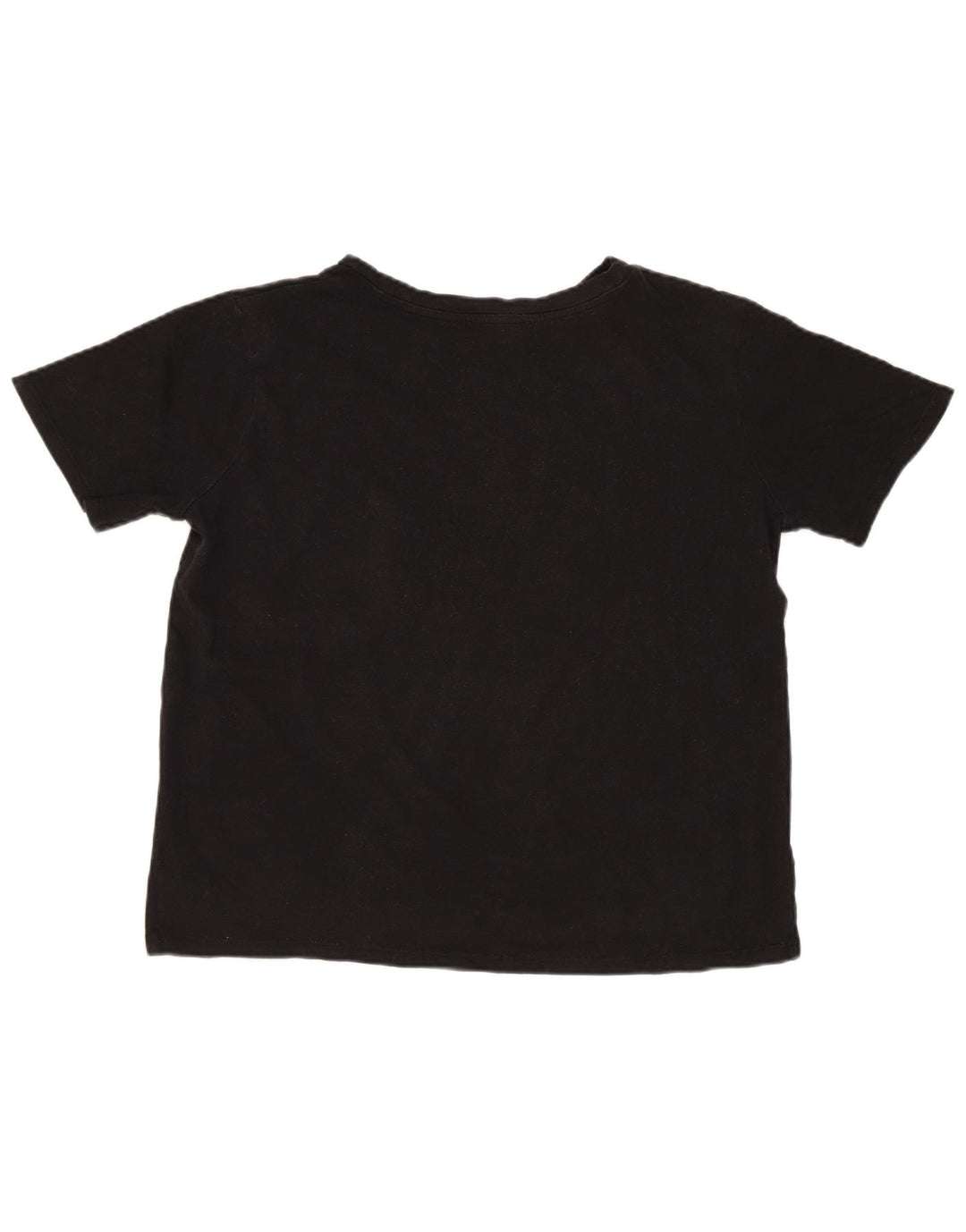 Zara Camiseta Feminina Crop Oversized Top UK 10 Pequeno Algodão Preto