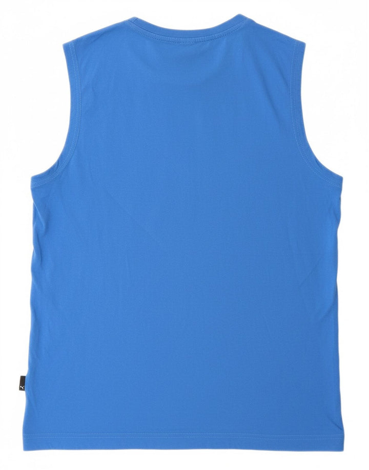 PUMA Mens Graphic Vest Top Grande Algodão Azul