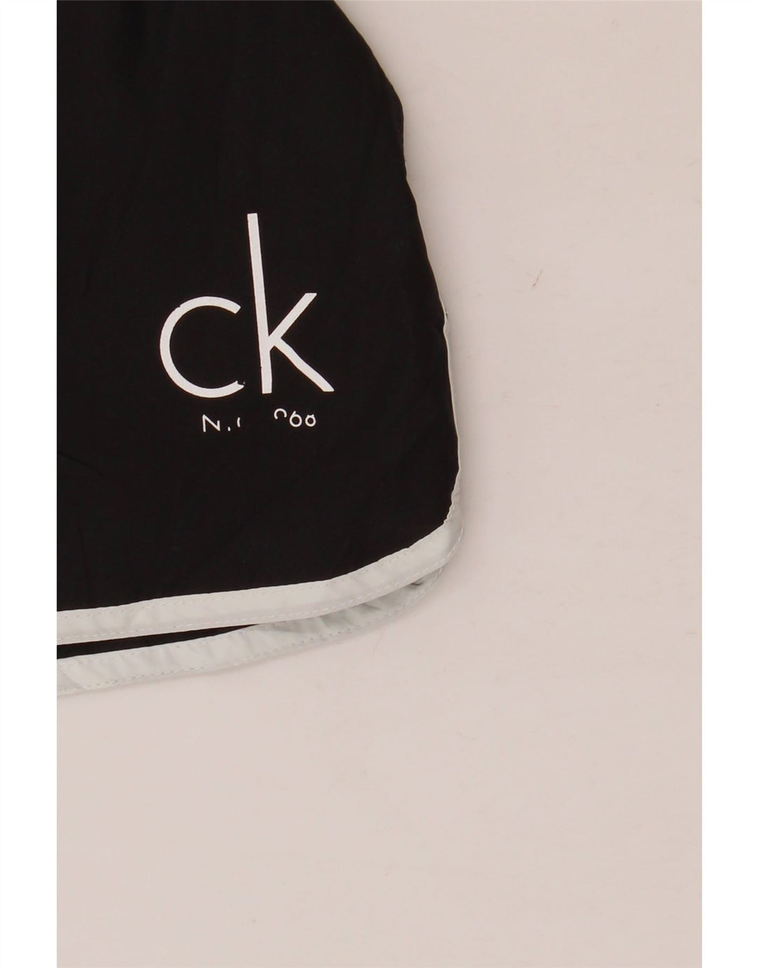 Shorts de natação feminino Calvin Klein UK 10 pequeno poliéster preto