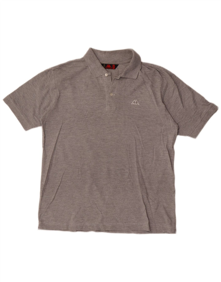 Camisa polo masculina Kappa grande algodão cinza