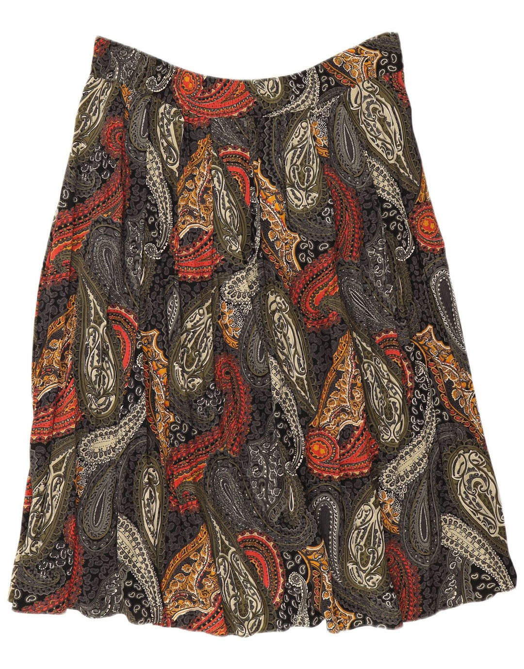 Saia evasê feminina LIBRA US 18 2XL W38 viscose paisley multicolorida