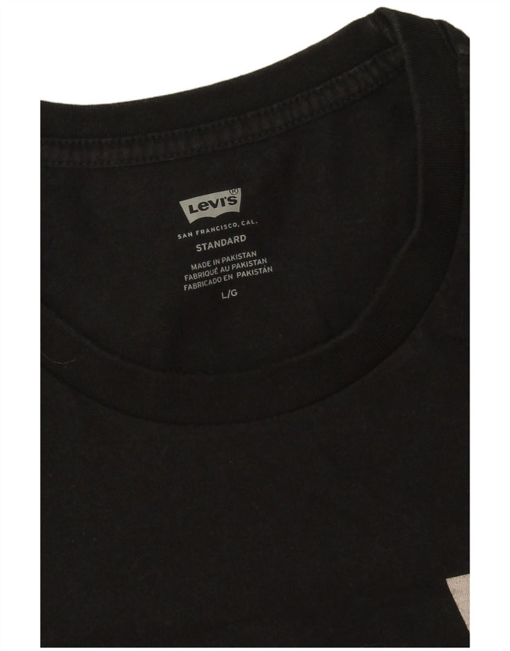 Camiseta masculina padrão Levi's Top grande de algodão preto
